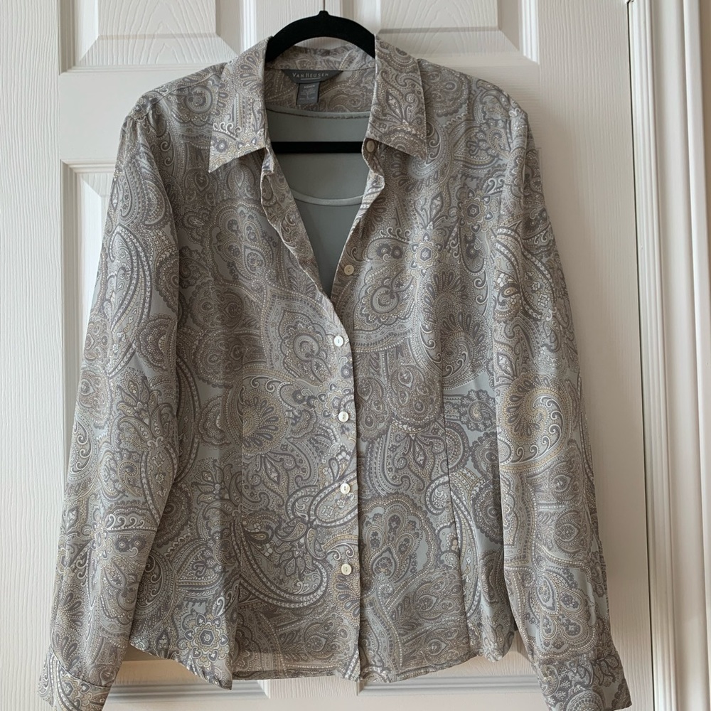 2 piece paisley blouse and coordinating tank top